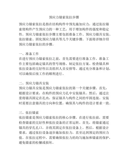预应力锚索张拉步骤