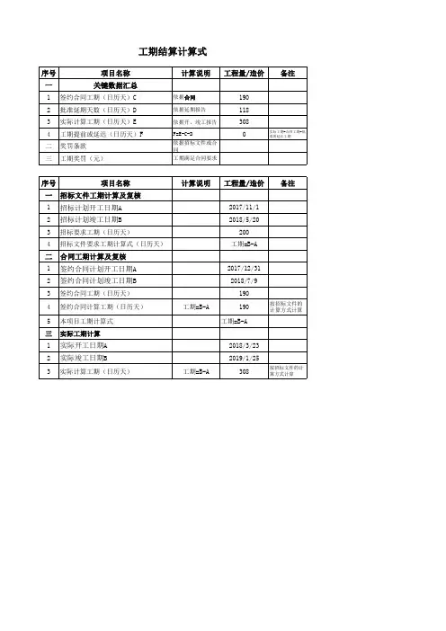 【工期计算表】模板 - 副本上传