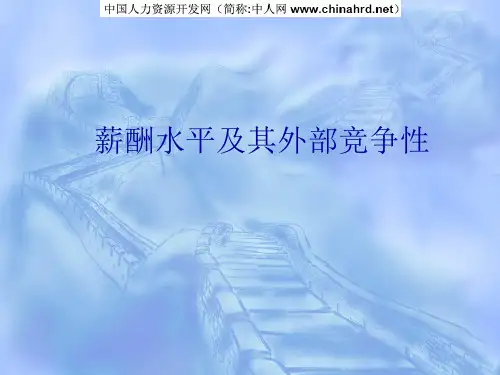 薪酬水平及其外部竞争性