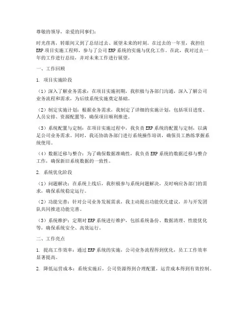 erp个人年度工作总结