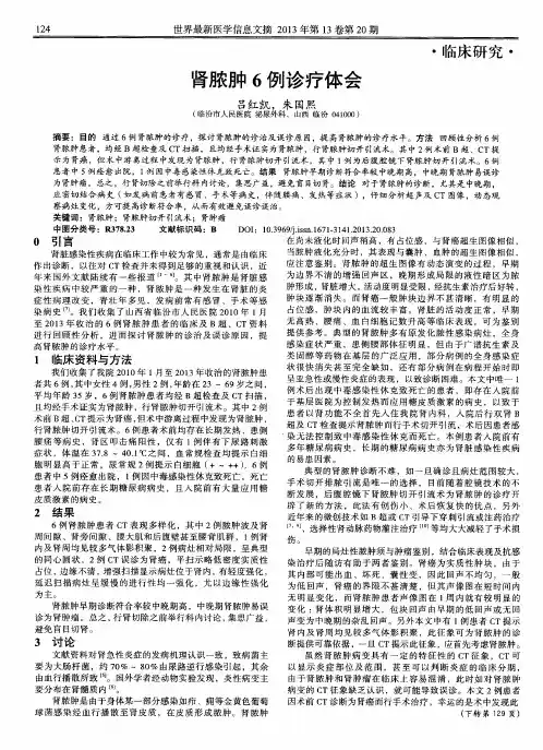 肾脓肿6例诊疗体会