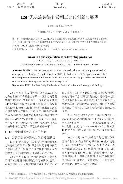 ESP无头连铸连轧带钢工艺的创新与展望_张志勤