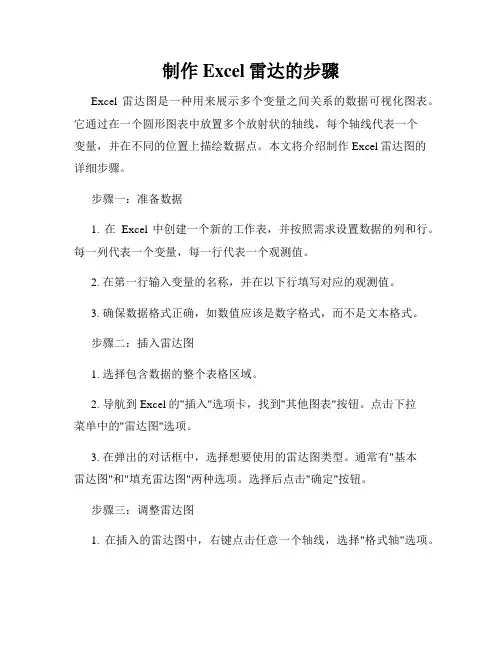 制作Excel雷达的步骤