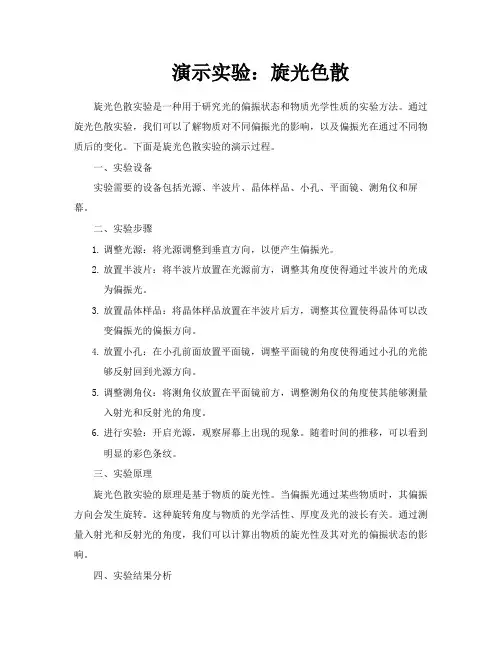 演示实验旋光色散