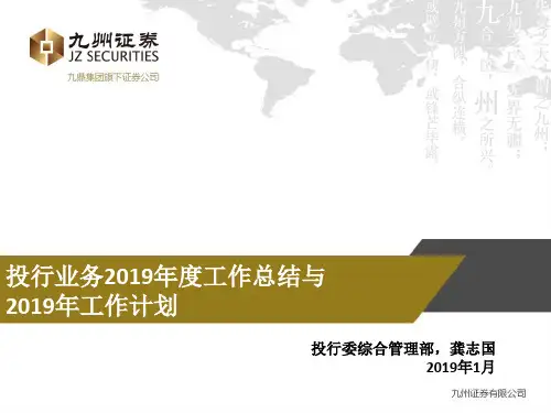 投行业务2019年度工作总结与2019年工作计划--证券公司培训