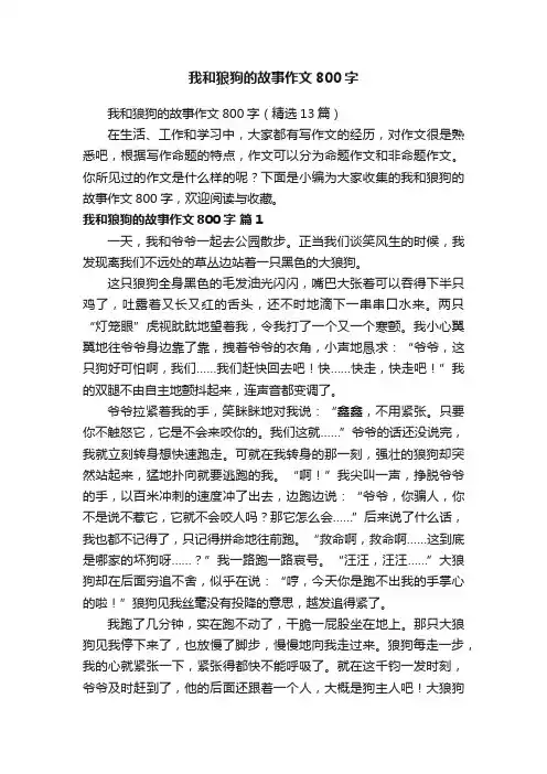 我和狼狗的故事作文800字（精选13篇）