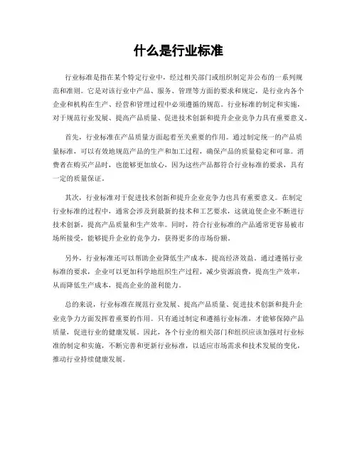 什么是行业标准