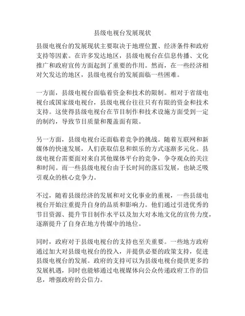 县级电视台发展现状