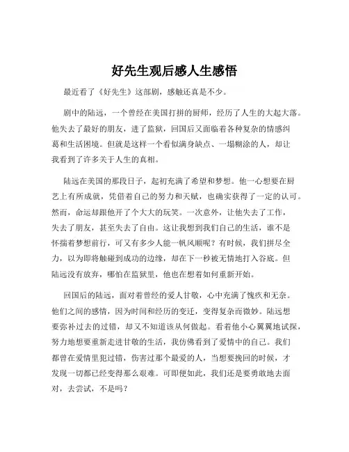 好先生观后感人生感悟