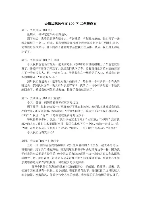 去海边玩的作文100字_二年级作文_2