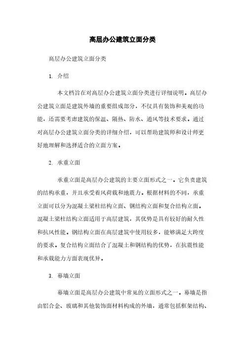 高层办公建筑立面分类