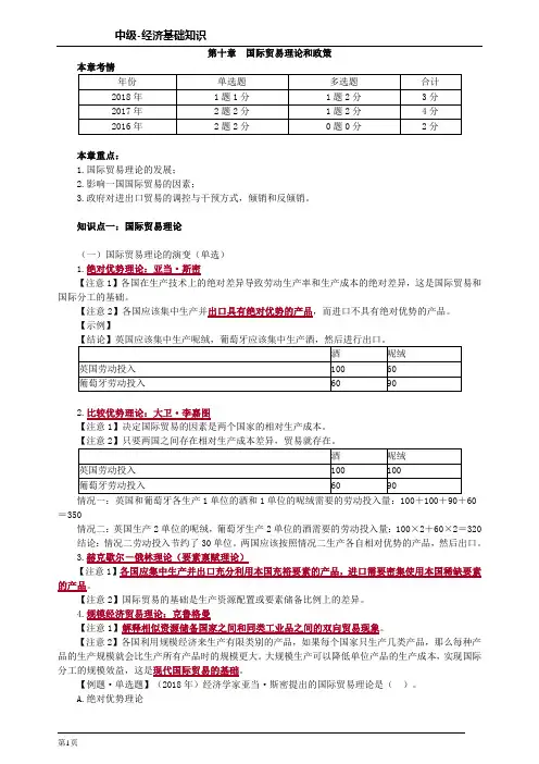 2020中级-经济基础知识第十章