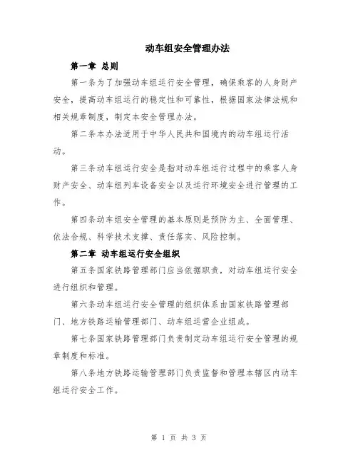 动车组安全管理办法
