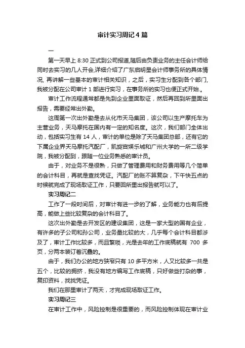 审计实习周记4篇