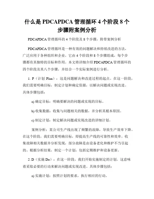 什么是PDCAPDCA管理循环4个阶段8个步骤附案例分析