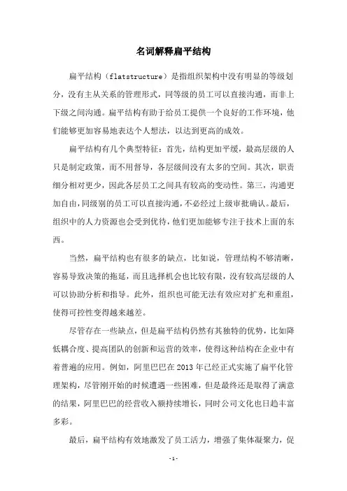 名词解释扁平结构