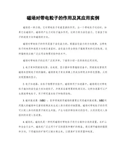 磁场对带电粒子的作用及其应用实例