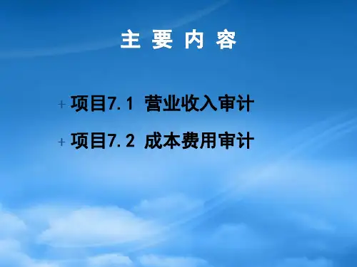 收入和成本费用审计概述