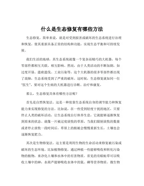 什么是生态修复有哪些方法
