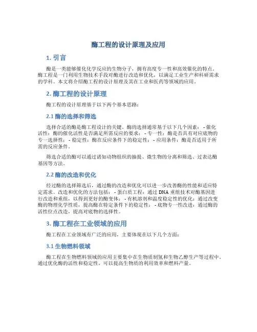 酶工程的设计原理及应用