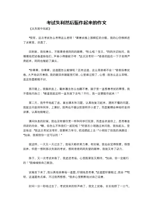 考试失利然后振作起来的作文