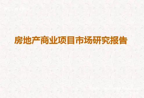 房地产商业项目市场研究报告