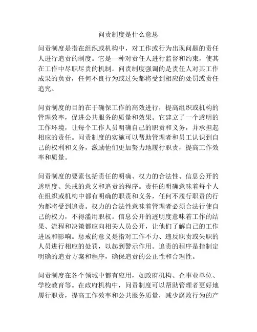 问责制度是什么意思