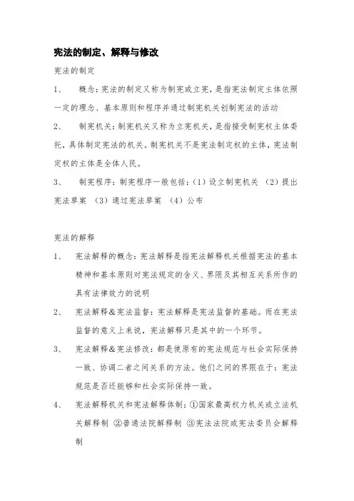 宪法学复习资料