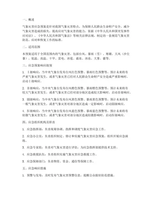 气象灾害应急预案标准