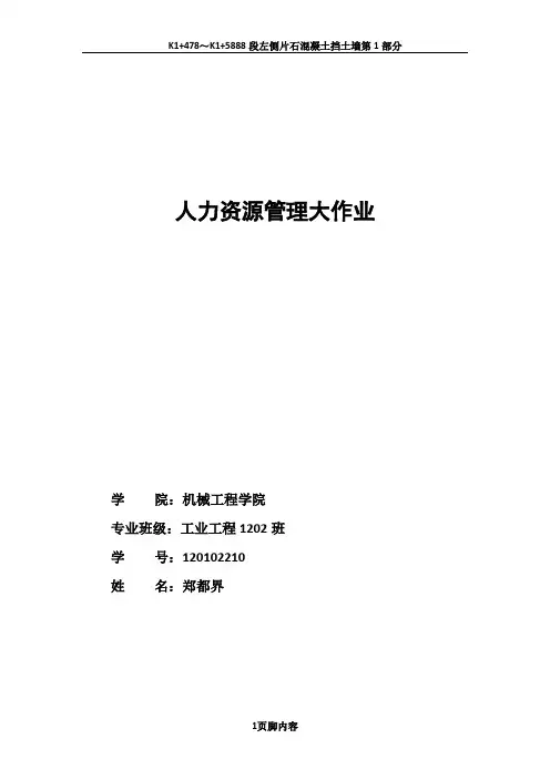 人力资源管理大作业