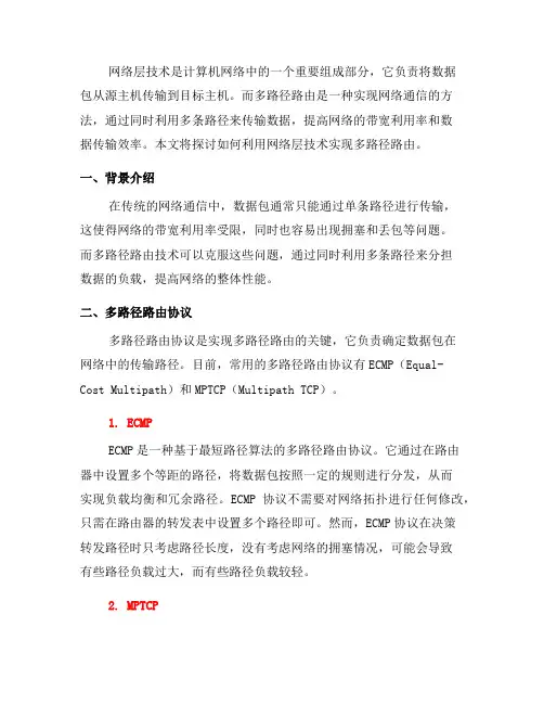如何使用网络层技术实现多路径路由？(系列十)