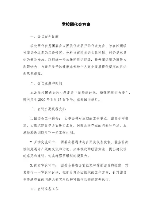 学校团代会方案