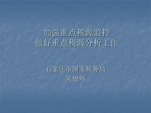 重点税源监控与分析
