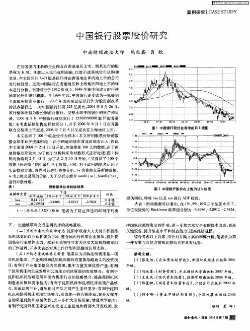 中国银行股票股价研究