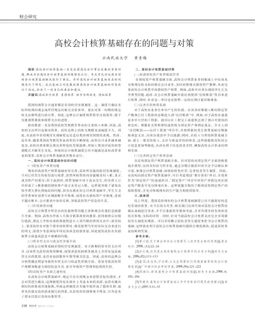 高校会计核算基础存在问题与对策