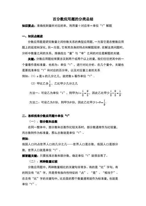百分数应用题的分类总结