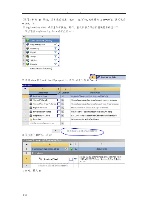 ansys-workbench设置材料属性