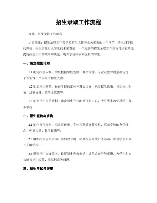 招生录取工作流程