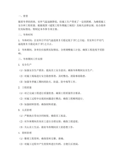 冬休专项方案
