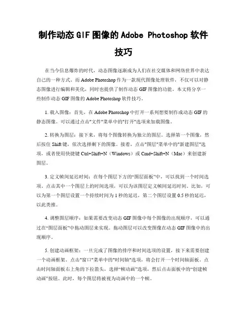 制作动态GIF图像的Adobe Photoshop软件技巧