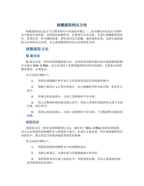 核酸提取纯化方法