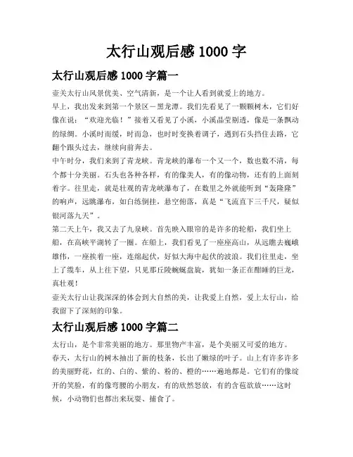 太行山观后感1000字
