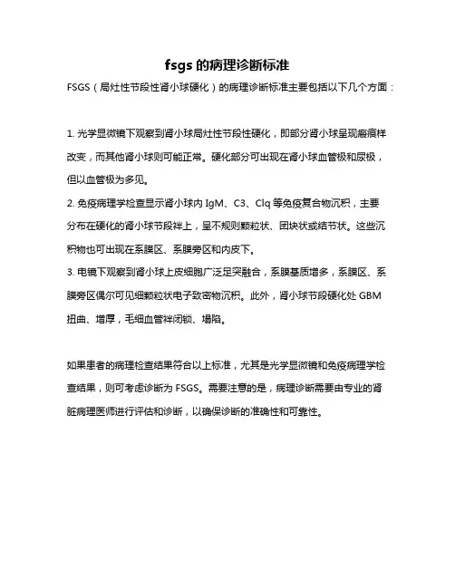 fsgs的病理诊断标准