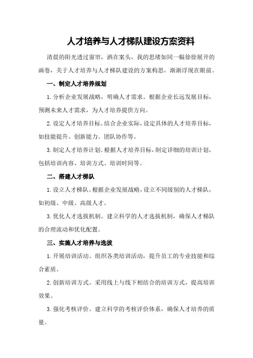 人才培养与人才梯队建设方案资料