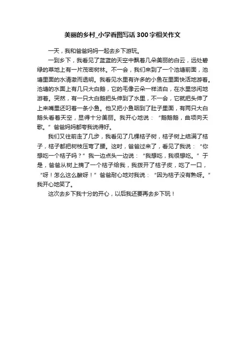 美丽的乡村_小学看图写话300字相关作文