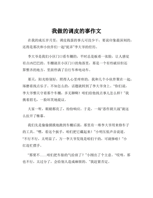 我做的调皮的事作文