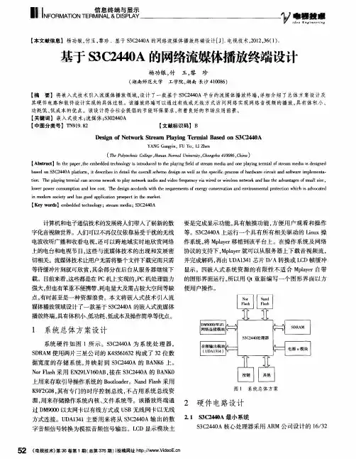 基于S3C2440A的网络流媒体播放终端设计