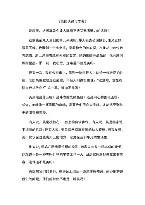 美的认识与思考作文