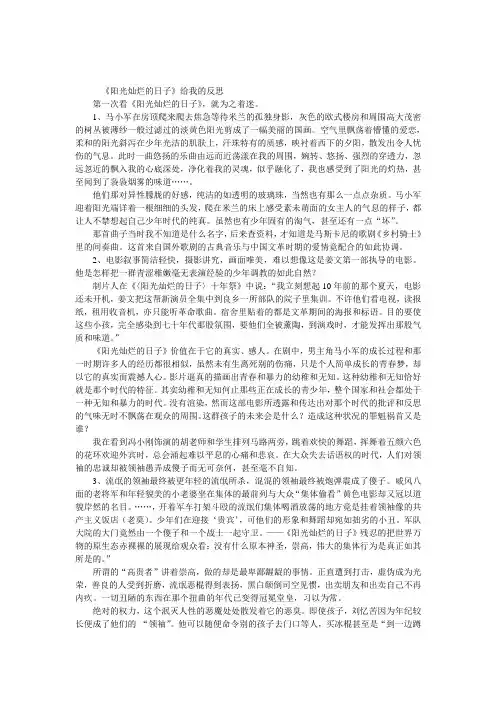 阳光灿烂的日子