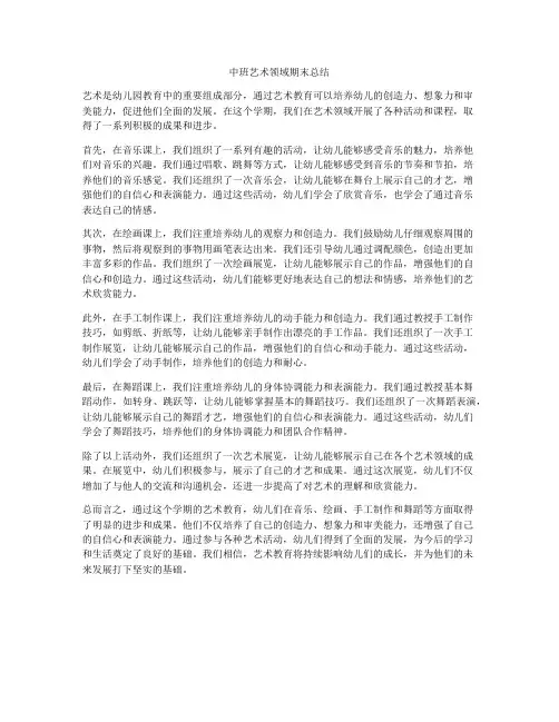 中班艺术领域期末总结